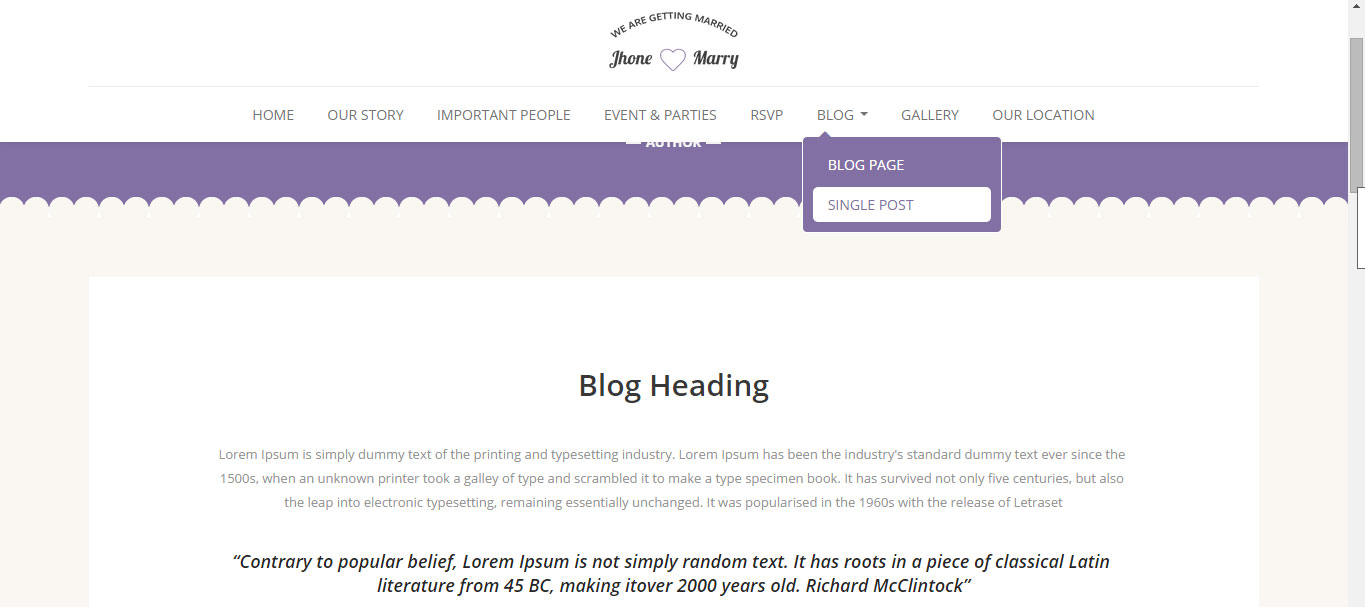 violet Single Post Version One